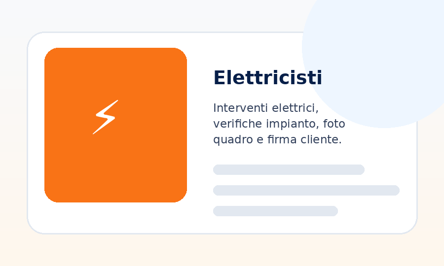 Immagine settore Elettricisti per ReportOne