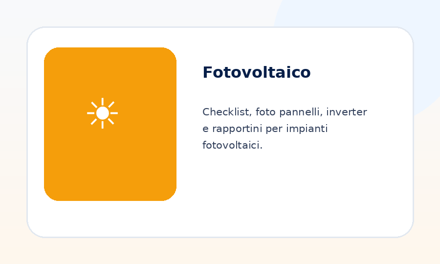 Immagine funzioni ReportOne per Fotovoltaico