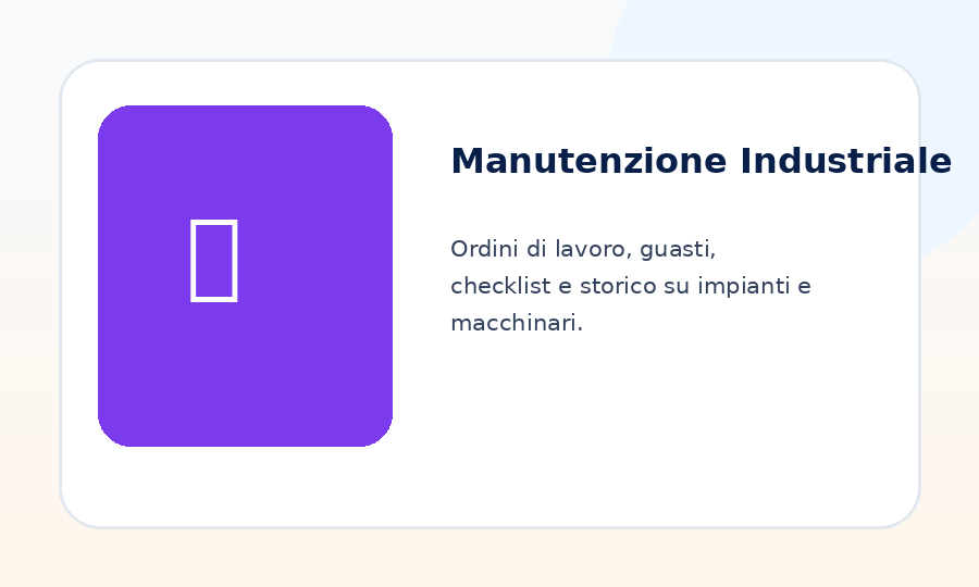 Immagine funzioni ReportOne per Manutenzione Industriale