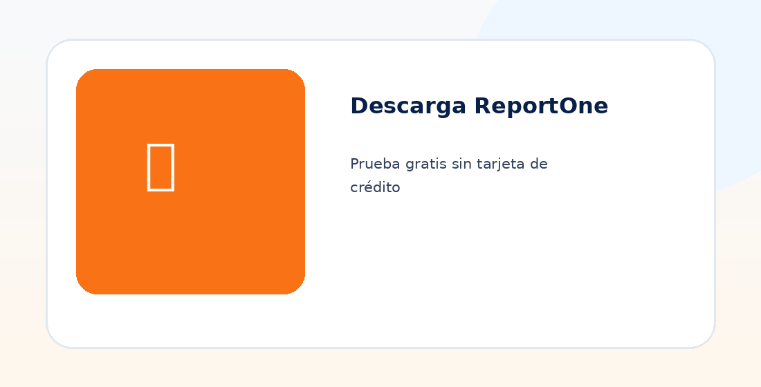 Mockup de prueba gratuita ReportOne en España