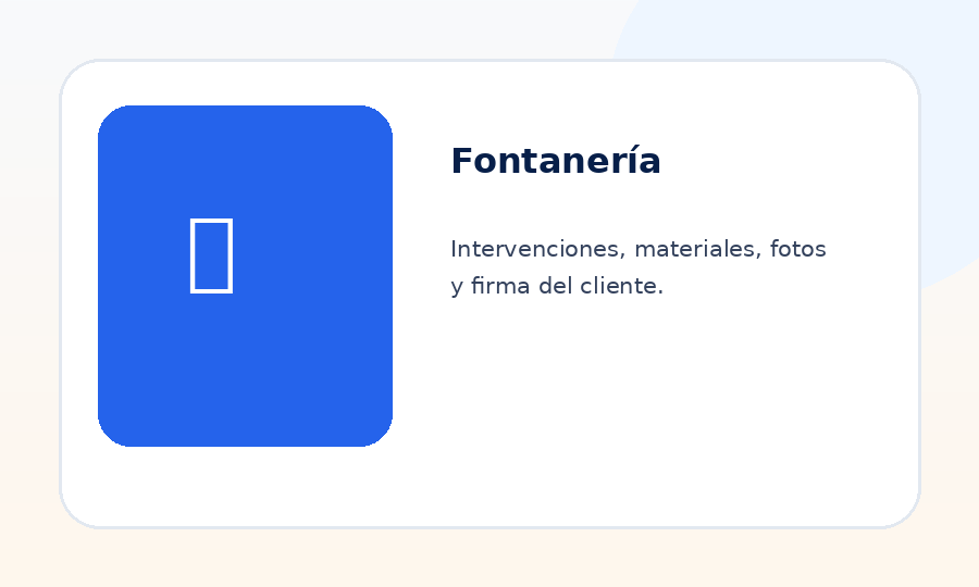 Imagen ReportOne para Fontanería